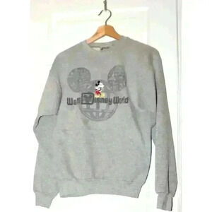 Vintage Disney Parks Tag Walt Disney World Gray Crewneck Sweatshirt Size Small